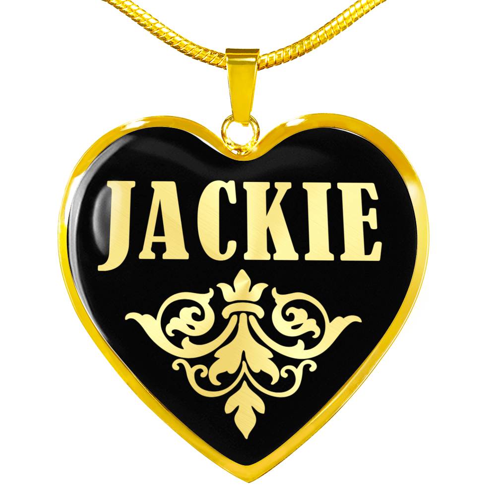 Jackie v02 - 18k Gold Finished Heart Pendant Luxury Necklace