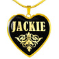 Jackie v02 - 18k Gold Finished Heart Pendant Luxury Necklace