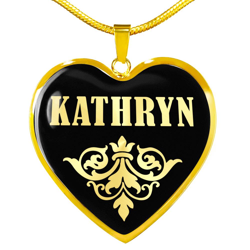 Kathryn v02 - 18k Gold Finished Heart Pendant Luxury Necklace
