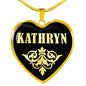 Kathryn v02 - 18k Gold Finished Heart Pendant Luxury Necklace