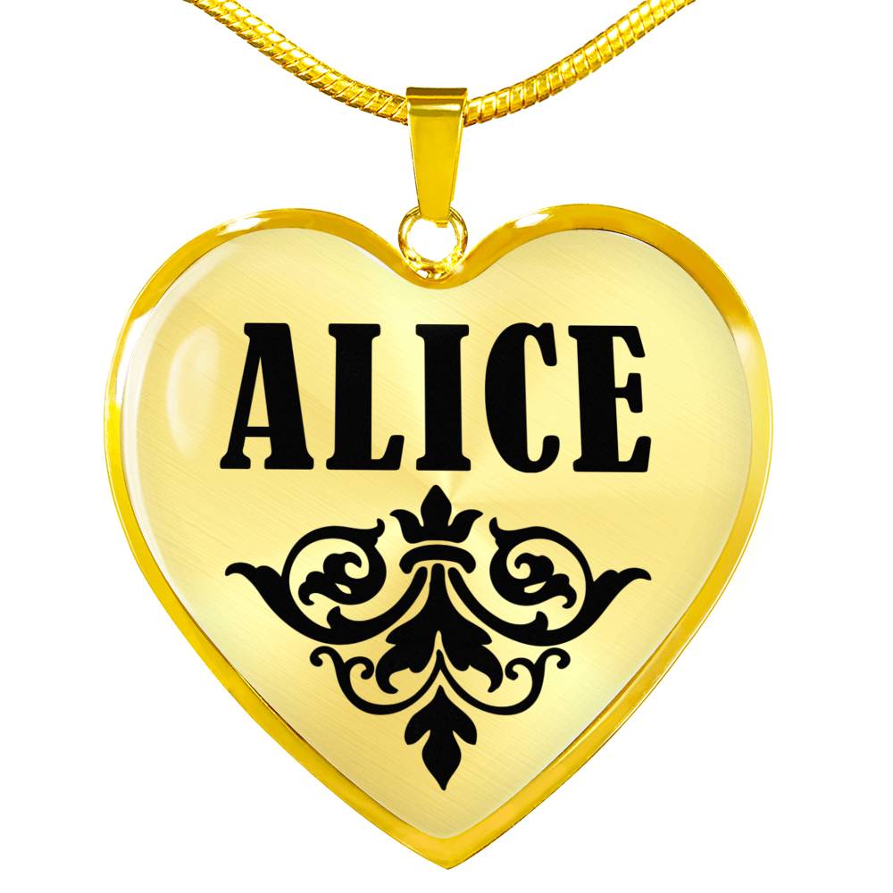 Alice v01 - 18k Gold Finished Heart Pendant Luxury Necklace