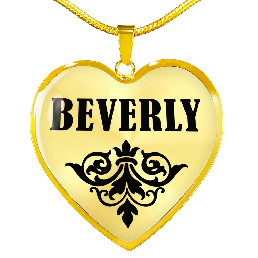 Beverly v01 - 18k Gold Finished Heart Pendant Luxury Necklace
