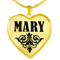 Mary v01 - 18k Gold Finished Heart Pendant Luxury Necklace