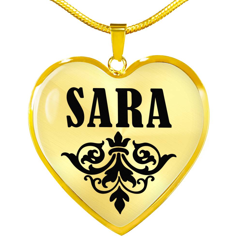 Sara v01 - 18k Gold Finished Heart Pendant Luxury Necklace