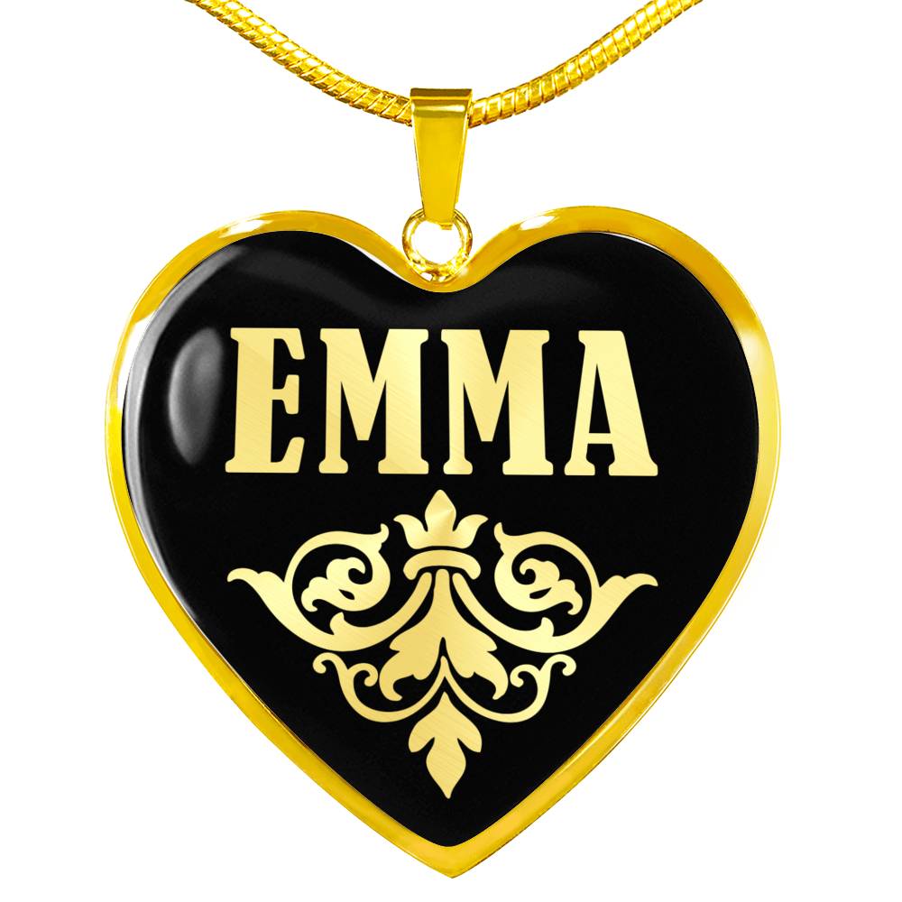 Emma v02 - 18k Gold Finished Heart Pendant Luxury Necklace