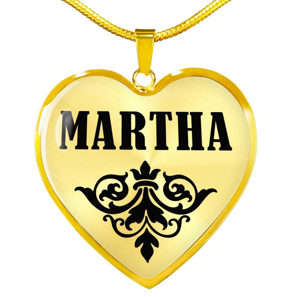 Martha v01 - 18k Gold Finished Heart Pendant Luxury Necklace