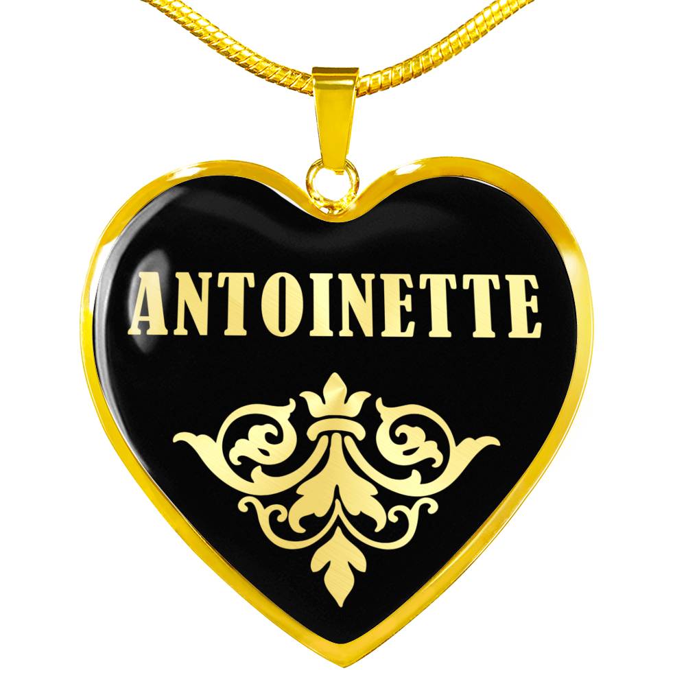 Antoinette v02 - 18k Gold Finished Heart Pendant Luxury Necklace
