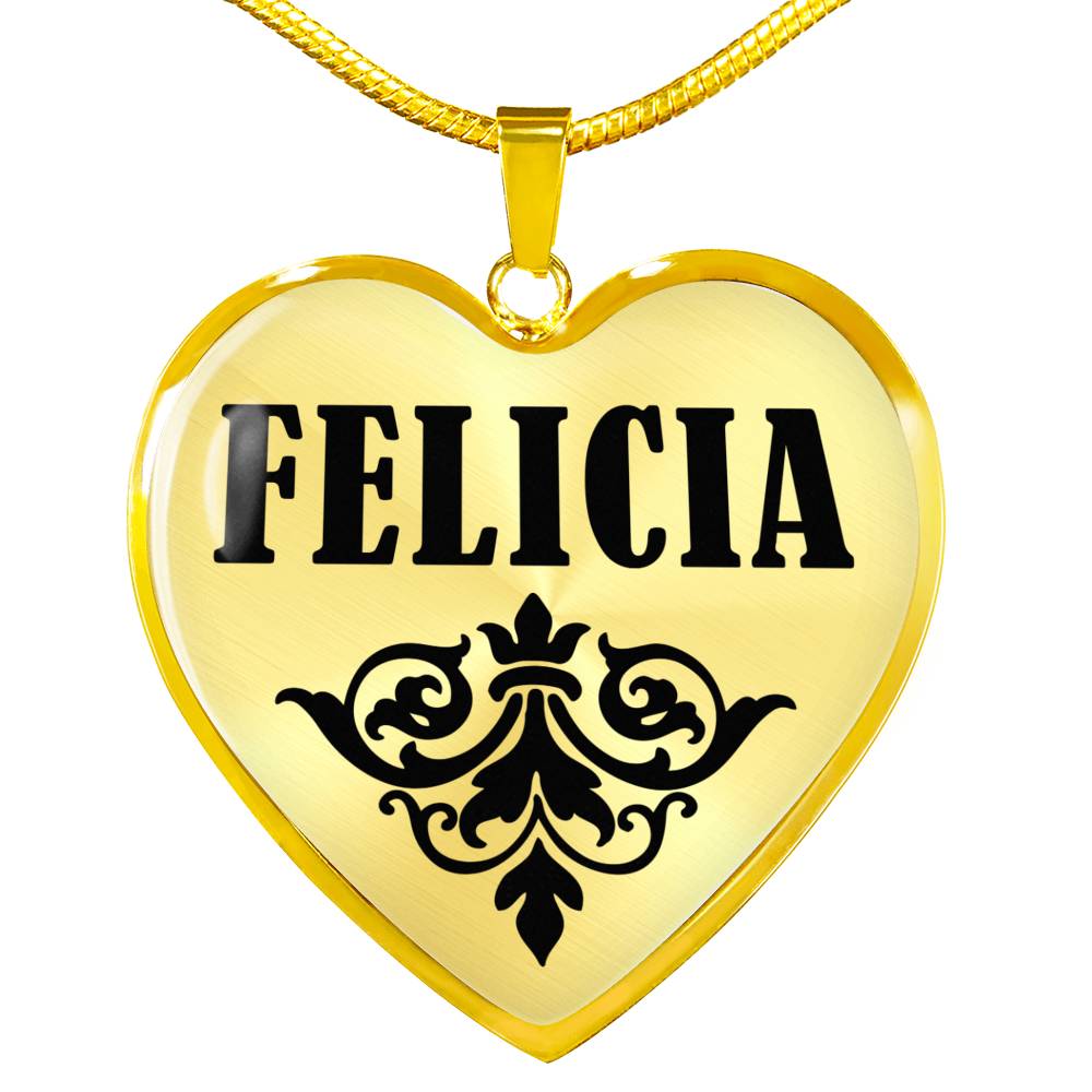 Felicia v01 - 18k Gold Finished Heart Pendant Luxury Necklace
