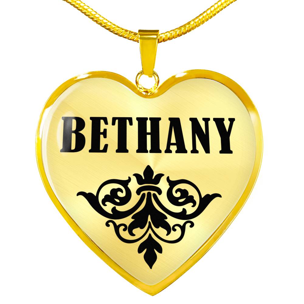 Bethany v01 - 18k Gold Finished Heart Pendant Luxury Necklace