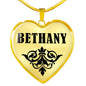 Bethany v01 - 18k Gold Finished Heart Pendant Luxury Necklace
