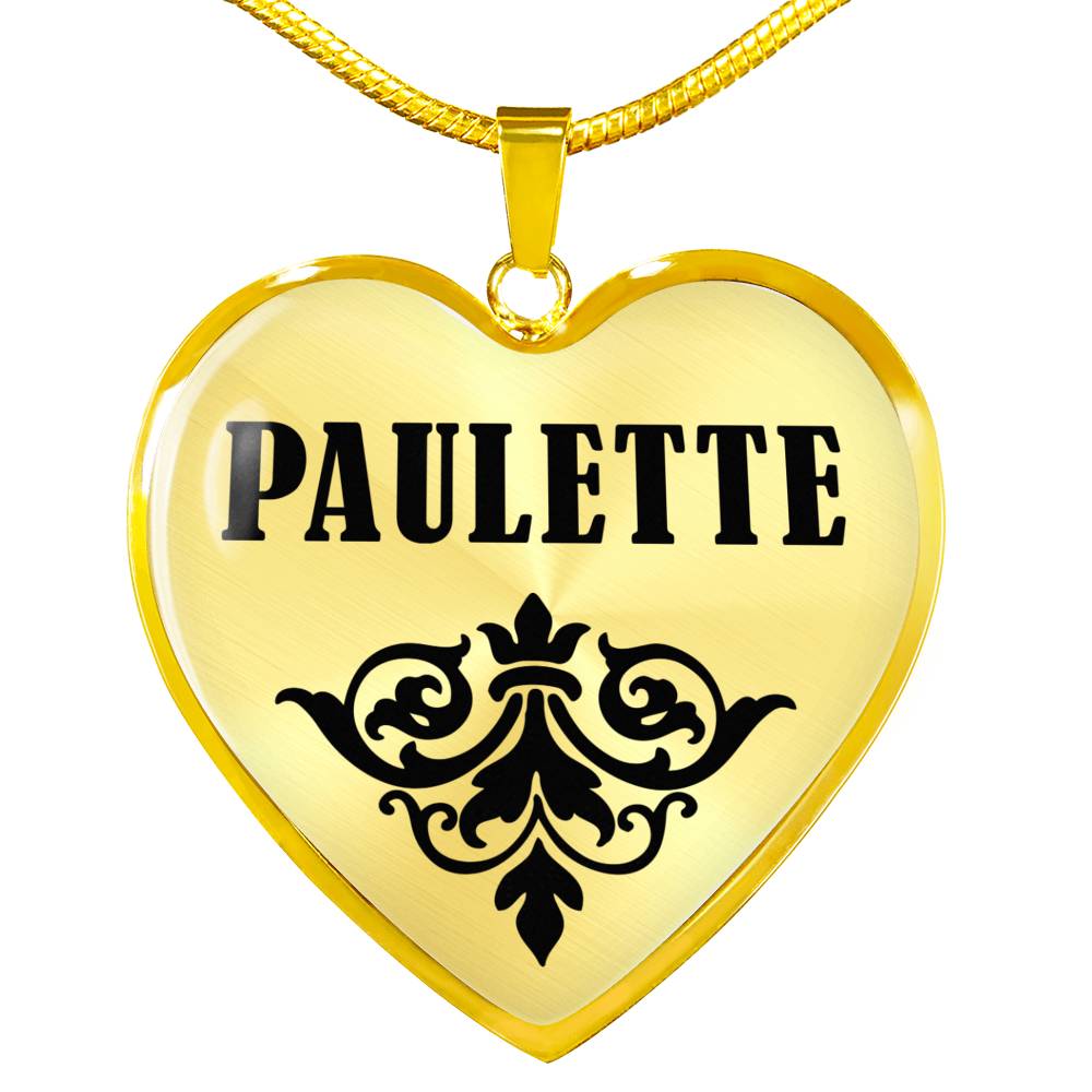 Paulette v01 - 18k Gold Finished Heart Pendant Luxury Necklace