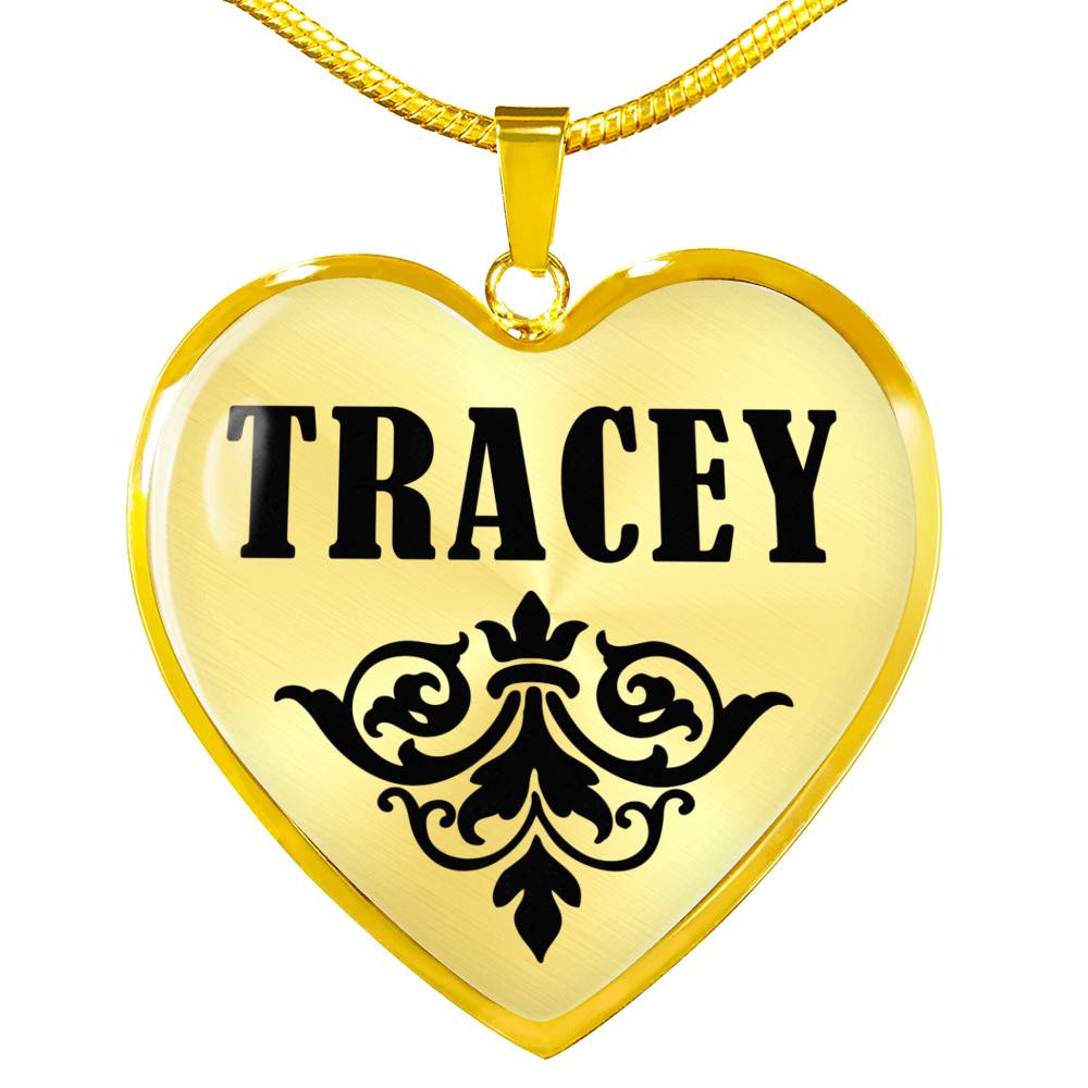 Tracey v01 - 18k Gold Finished Heart Pendant Luxury Necklace