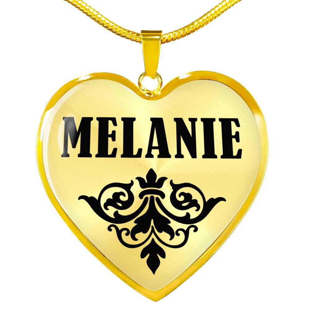 Melanie v01 - 18k Gold Finished Heart Pendant Luxury Necklace