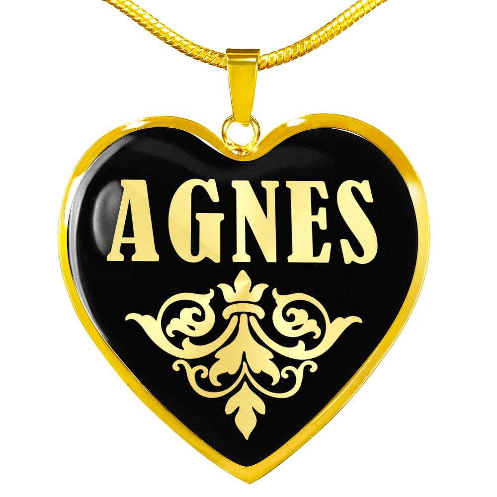 Agnes v02 - 18k Gold Finished Heart Pendant Luxury Necklace