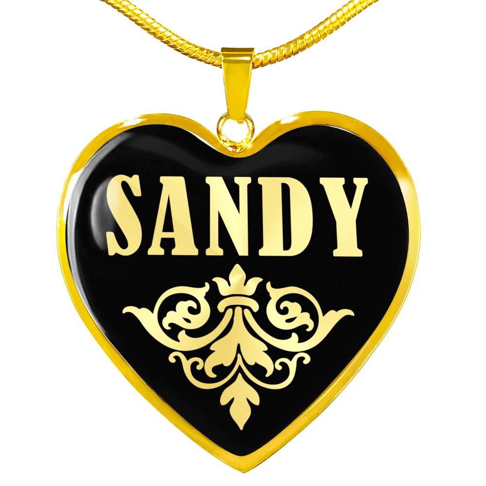 Sandy v02 - 18k Gold Finished Heart Pendant Luxury Necklace