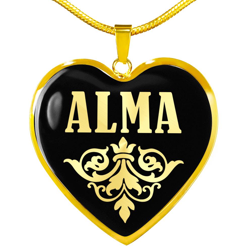 Alma v02 - 18k Gold Finished Heart Pendant Luxury Necklace