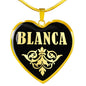Blanca v02 - 18k Gold Finished Heart Pendant Luxury Necklace