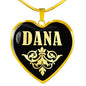 Dana v02 - 18k Gold Finished Heart Pendant Luxury Necklace