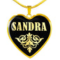 Sandra v02 - 18k Gold Finished Heart Pendant Luxury Necklace