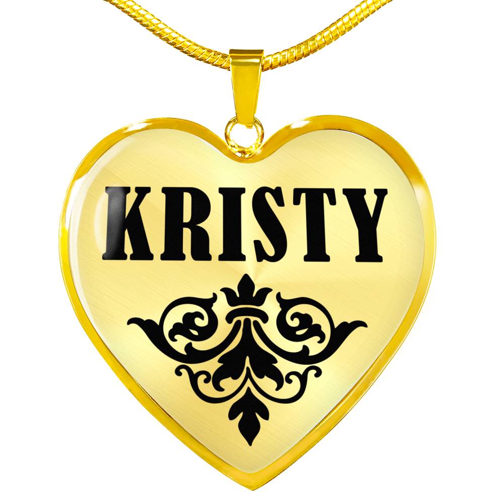 Kristy v01 - 18k Gold Finished Heart Pendant Luxury Necklace
