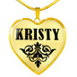 Kristy v01 - 18k Gold Finished Heart Pendant Luxury Necklace