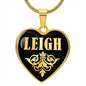 Leigh v02 - 18k Gold Finished Heart Pendant Luxury Necklace