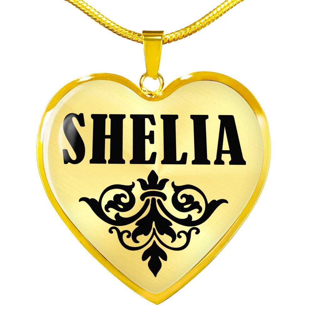 Shelia v01 - 18k Gold Finished Heart Pendant Luxury Necklace