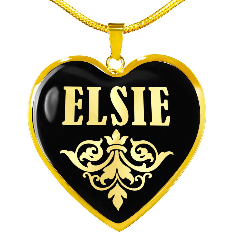 Elsie v02 - 18k Gold Finished Heart Pendant Luxury Necklace