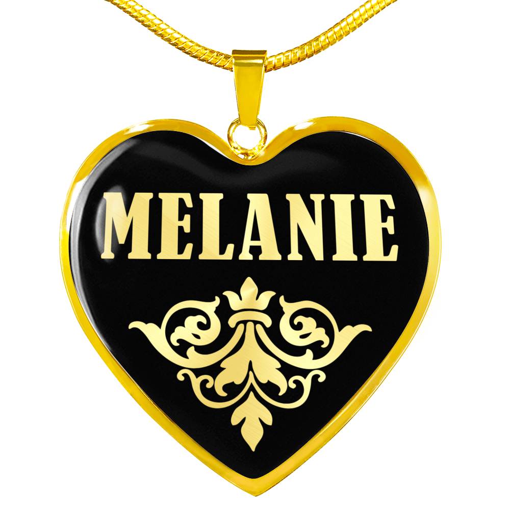 Melanie v02 - 18k Gold Finished Heart Pendant Luxury Necklace