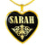 Sarah v02 - 18k Gold Finished Heart Pendant Luxury Necklace