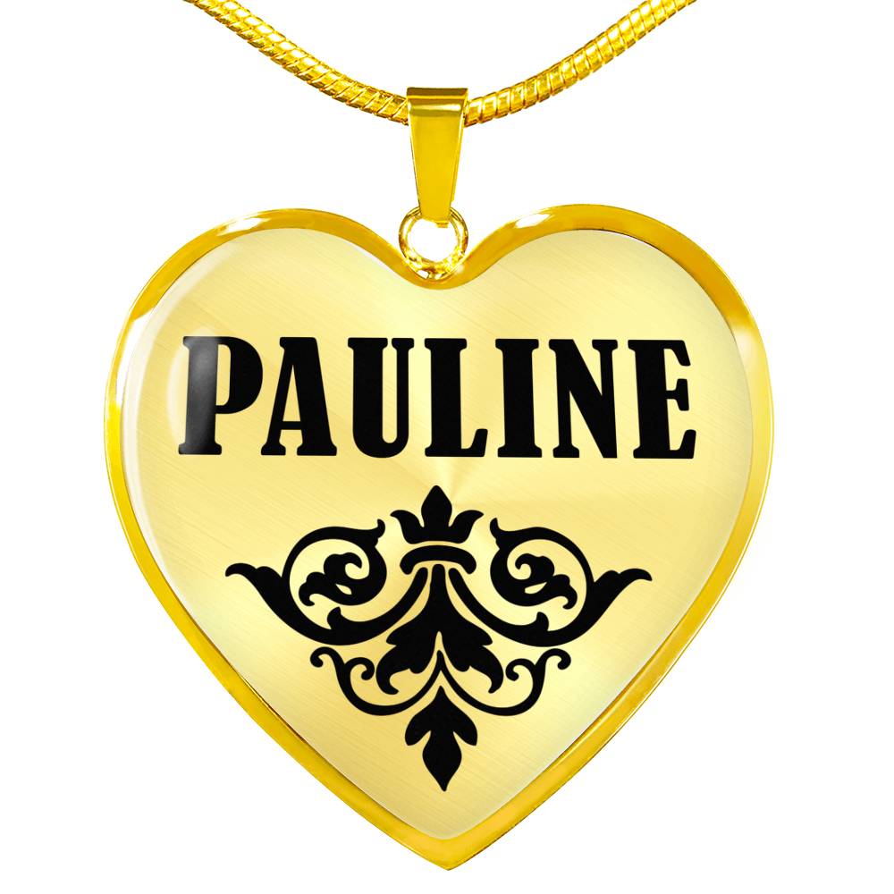 Pauline v01 - 18k Gold Finished Heart Pendant Luxury Necklace