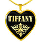 Tiffany v02 - 18k Gold Finished Heart Pendant Luxury Necklace
