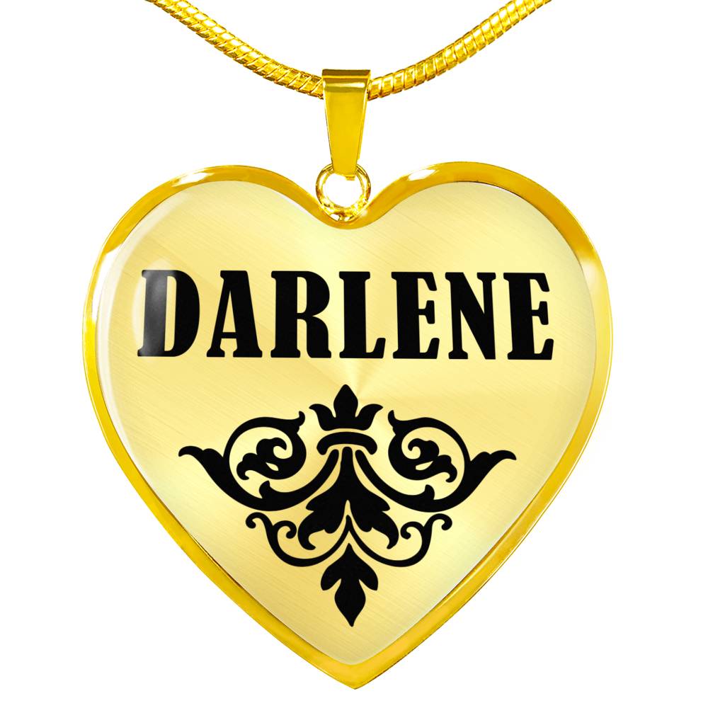 Darlene v01 - 18k Gold Finished Heart Pendant Luxury Necklace