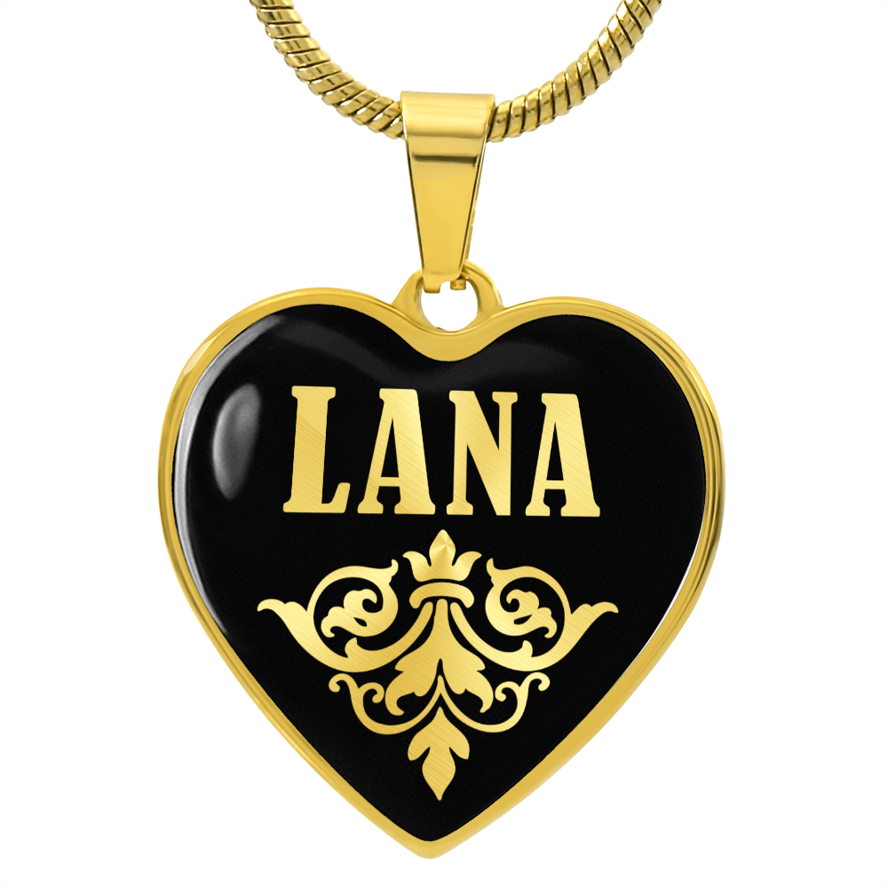 Lana v02 - 18k Gold Finished Heart Pendant Luxury Necklace