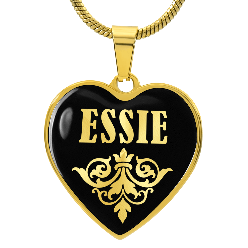 Essie v02 - 18k Gold Finished Heart Pendant Luxury Necklace