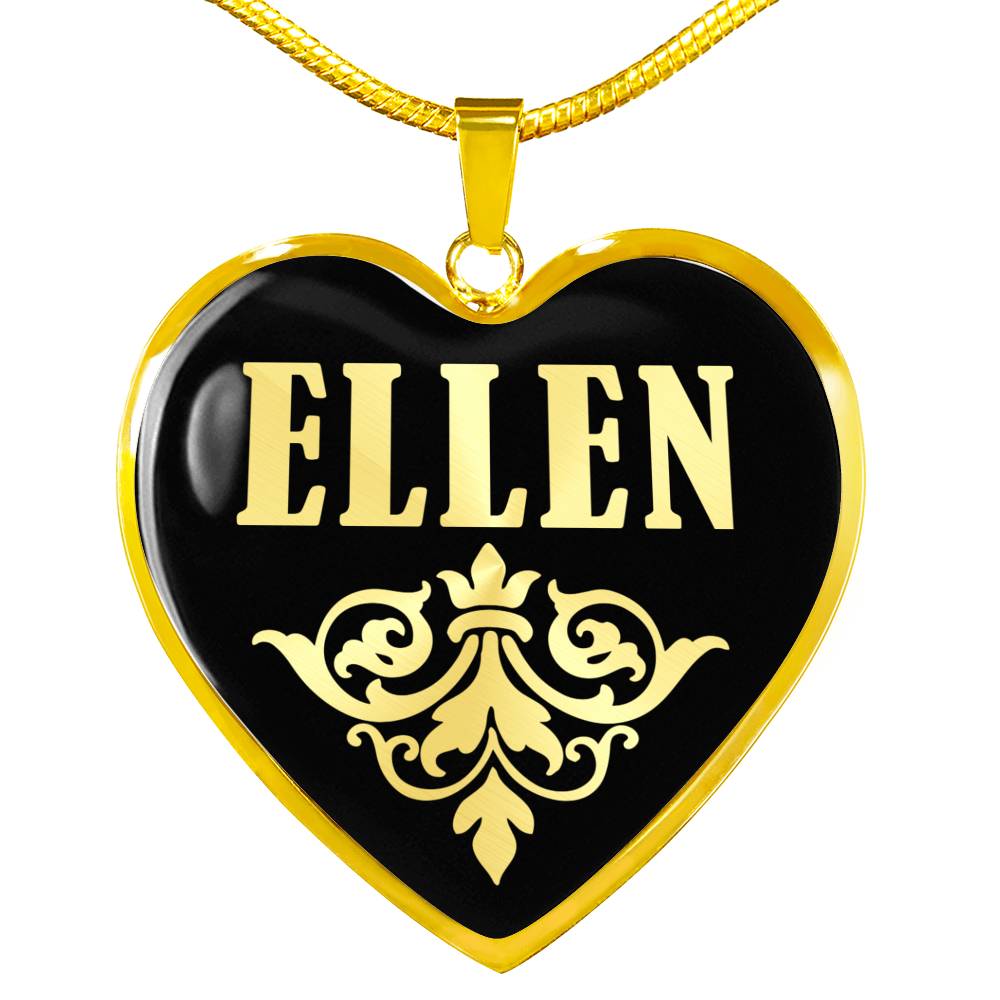 Ellen v02 - 18k Gold Finished Heart Pendant Luxury Necklace
