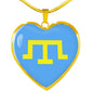 Tamga of Crimean Tatar Giray Dynasty - 18k Gold Finished Heart Pendant Luxury Necklace