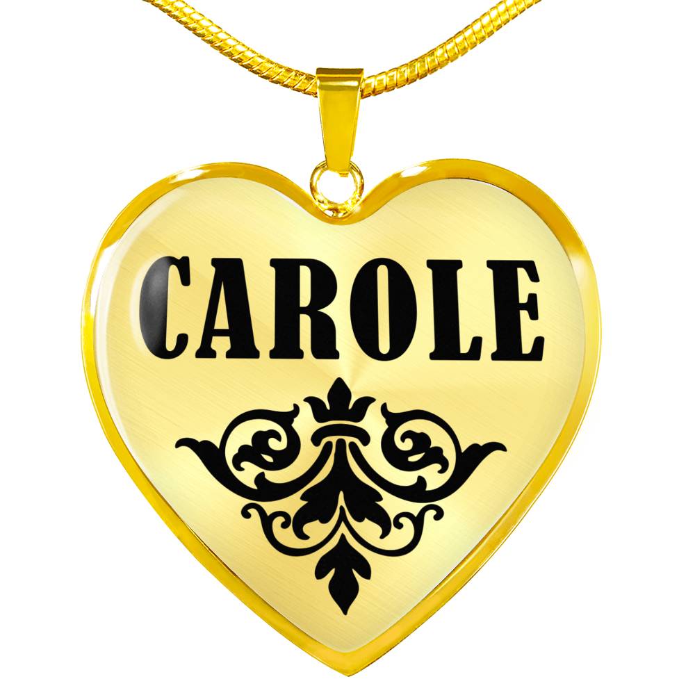 Carole v01 - 18k Gold Finished Heart Pendant Luxury Necklace