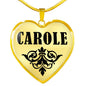 Carole v01 - 18k Gold Finished Heart Pendant Luxury Necklace