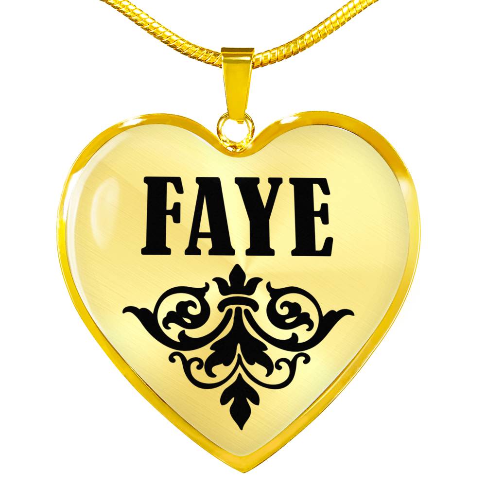 Faye v01 - 18k Gold Finished Heart Pendant Luxury Necklace