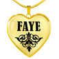 Faye v01 - 18k Gold Finished Heart Pendant Luxury Necklace