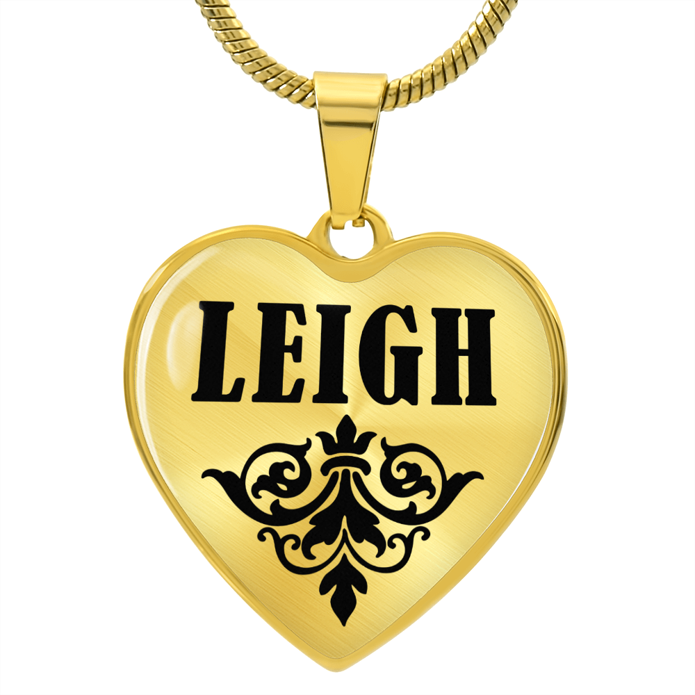 Leigh  v01 - 18k Gold Finished Heart Pendant Luxury Necklace