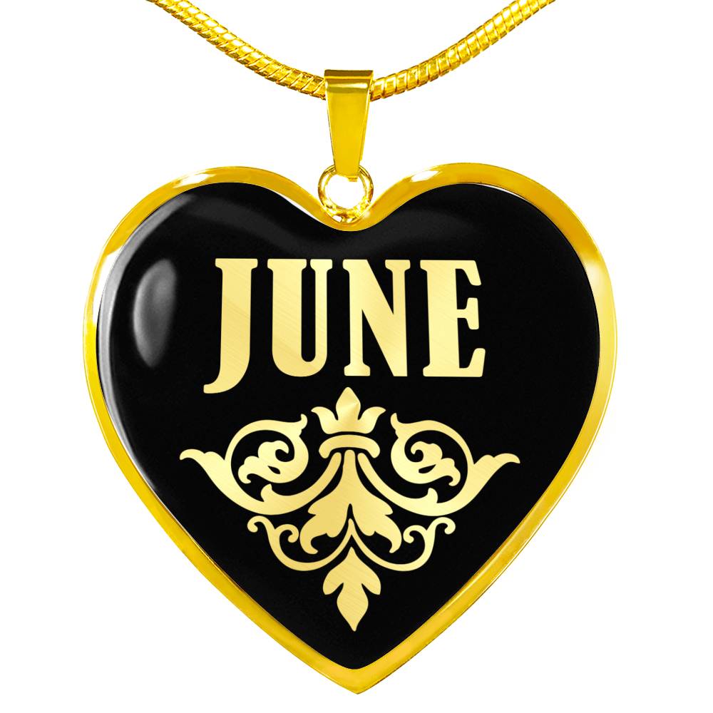 June v02 - 18k Gold Finished Heart Pendant Luxury Necklace