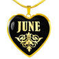 June v02 - 18k Gold Finished Heart Pendant Luxury Necklace