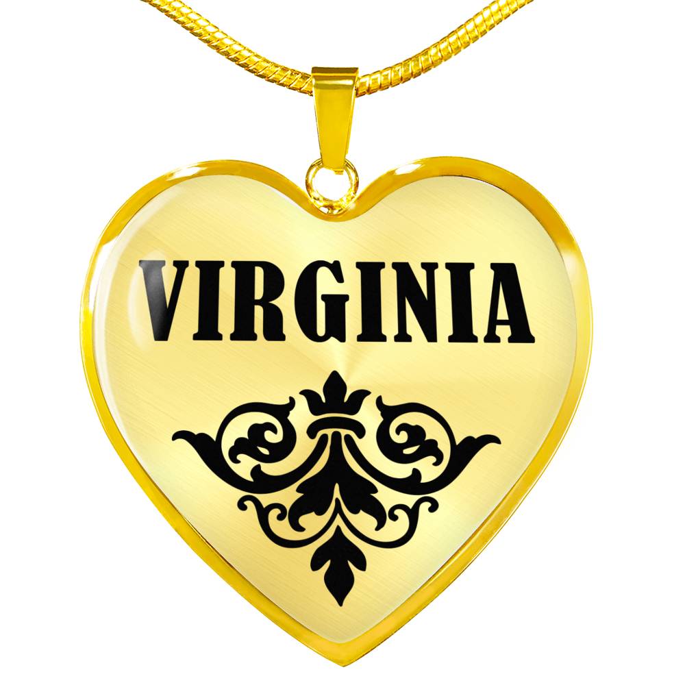 Virginia v01 - 18k Gold Finished Heart Pendant Luxury Necklace