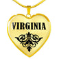 Virginia v01 - 18k Gold Finished Heart Pendant Luxury Necklace