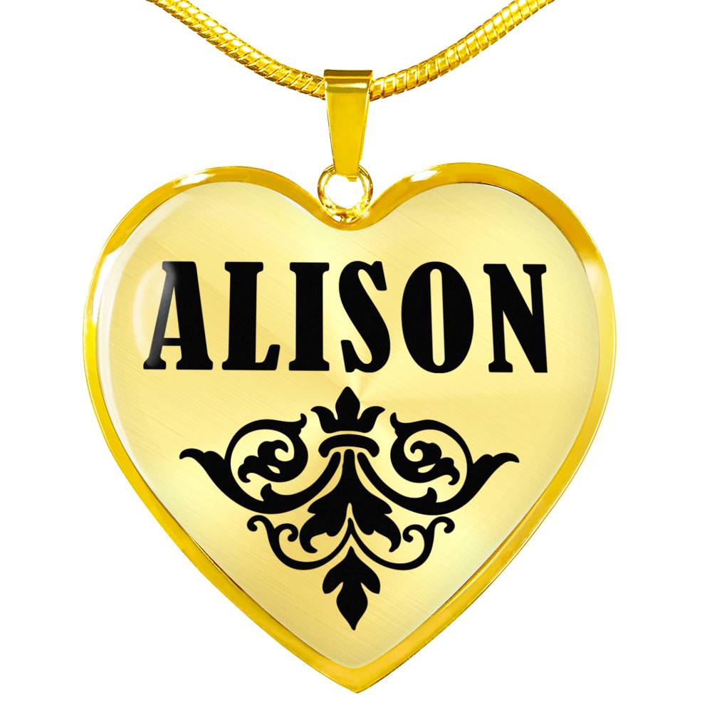Alison v01 - 18k Gold Finished Heart Pendant Luxury Necklace