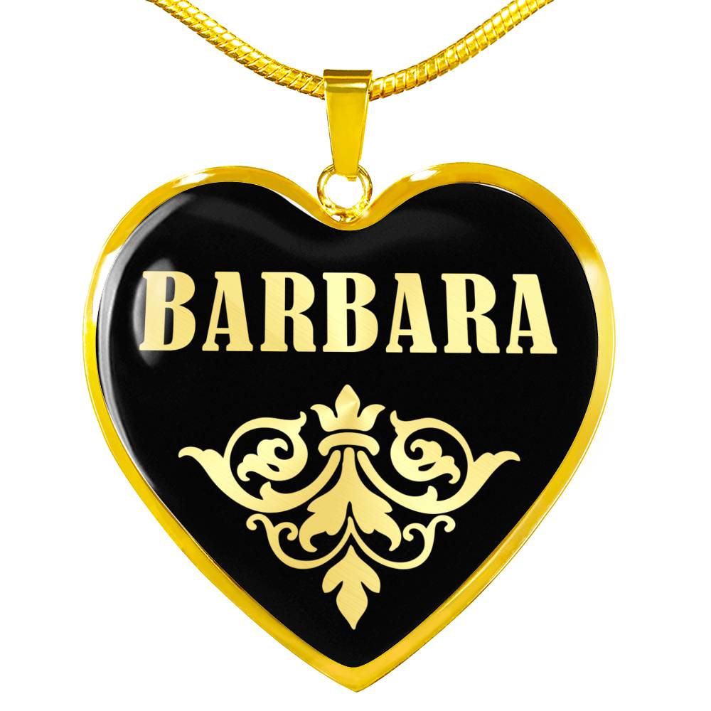 Barbara v02 - 18k Gold Finished Heart Pendant Luxury Necklace