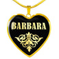 Barbara v02 - 18k Gold Finished Heart Pendant Luxury Necklace