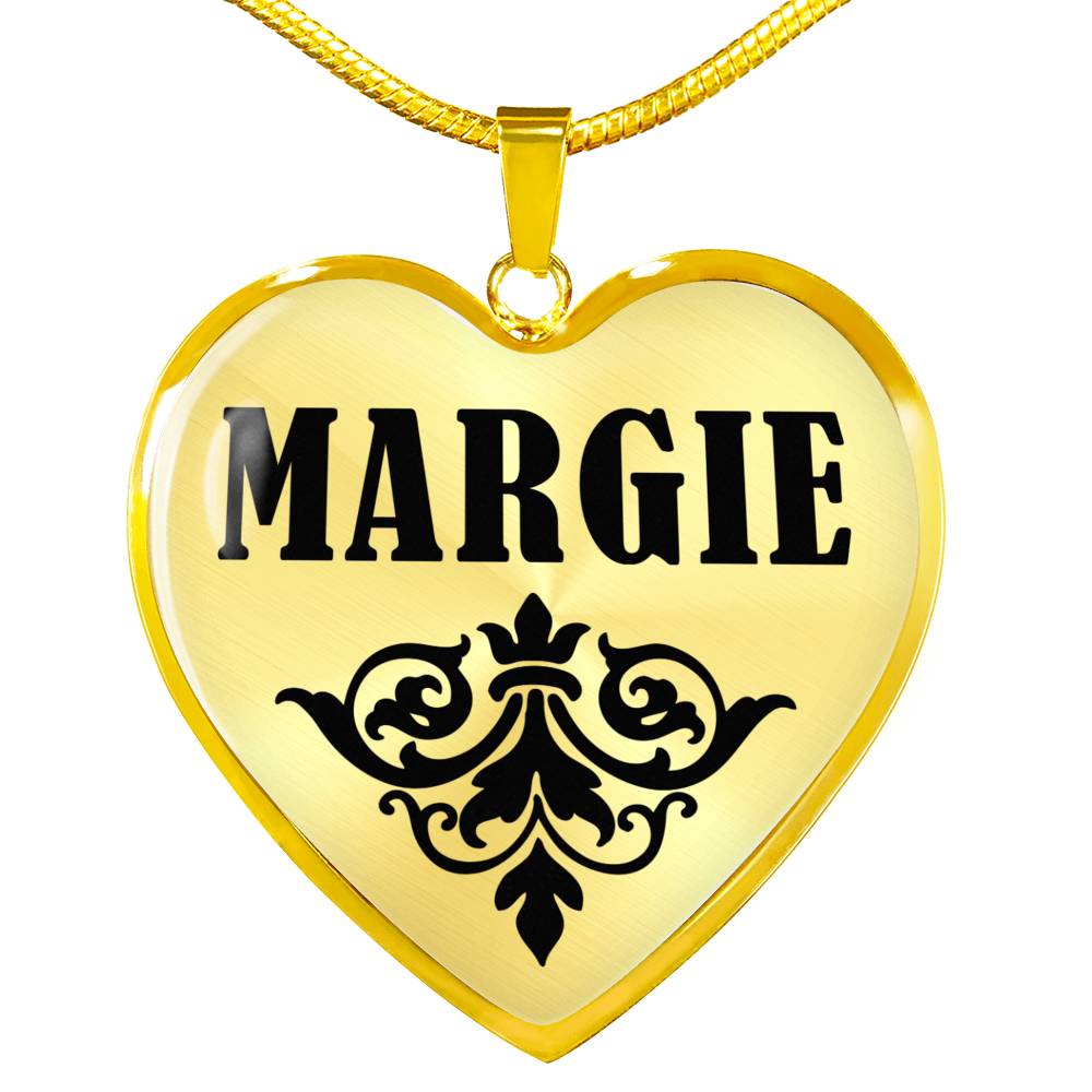 Margie v01 - 18k Gold Finished Heart Pendant Luxury Necklace